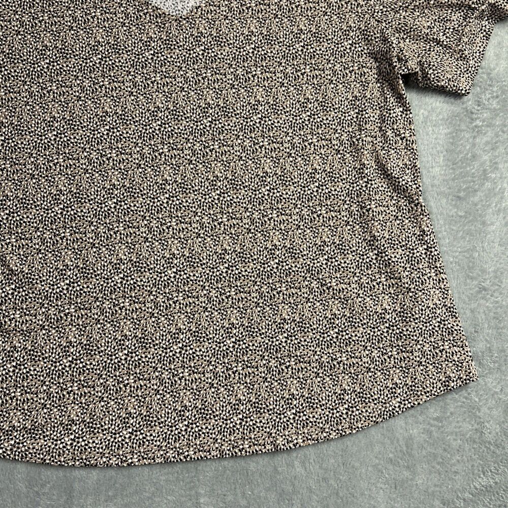 Adrianna Papell Womens Shirt Top Pullover Short Sleeve Blouse Sz. XL Brown - Picture 10 of 15